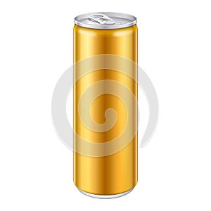 Gold Bronze Yellow Orange Metal Aluminum Beverage Drink Can. Ready For Your Design. Product Packing