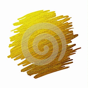Gold brush stoke texture on white background illustration photo