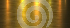 Gold brushed metal texture background, shiny lustrous golden metallic 3d background