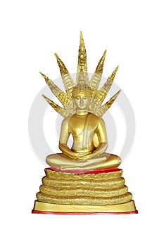 Gold buddha statue isolated on white