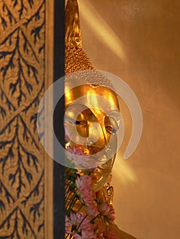 Gold buddha statue, Wat Traimit temple, Bangkok, Thailand photo