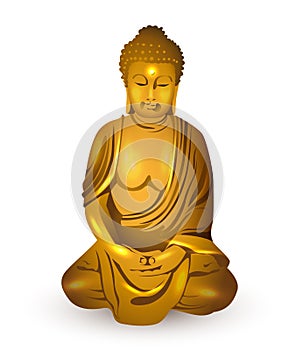 Gold buddha, vector