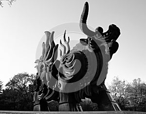 Gold bull-Copper sculpture-front view