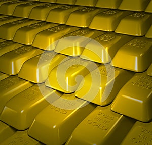 Gold bullion bars photo