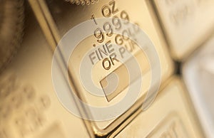 Gold bullion ingot bar photo