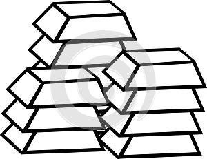 gold bullions vector illustration