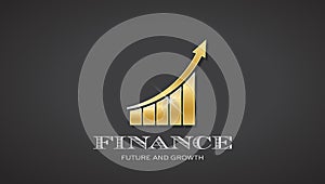 Gold Business Finance Bar Vector illustration