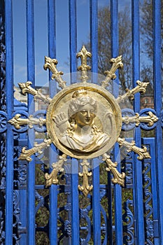 Gold Bust on Djurgarden Island Park Gate, Stockholm