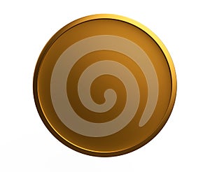 Gold Button Medal Icon Coin 3d Render Template