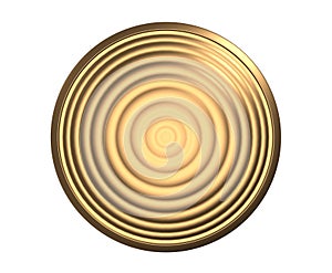 Gold Button Medal Icon Coin 3d Render Wavy Texture