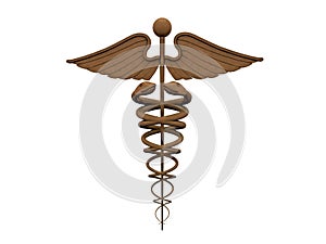 Gold caduceus