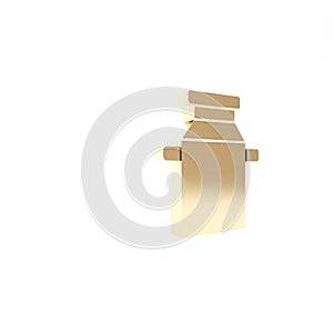 Gold Can container for milk icon isolated on white background. 3d illustration 3D render