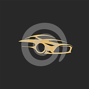 Gold car logo template vector illustration.