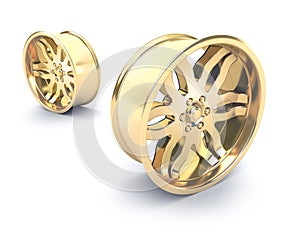 Gold car rims concept