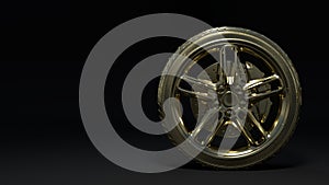 Gold car wheels and alloy wheels