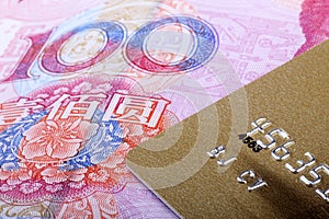 Gold card with RMB.