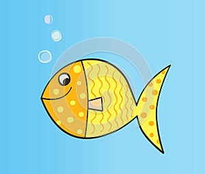 Gold cartoon fish