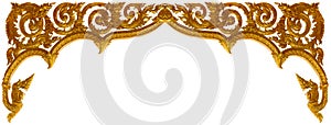 Gold carved ornament frame art isolated on white background