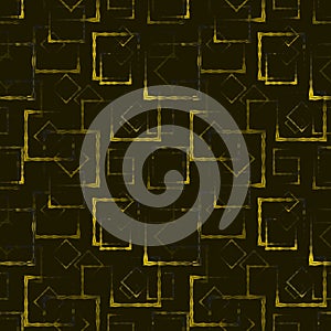 Gold carved squares and rhombuses for an abstract glowing background or pattern