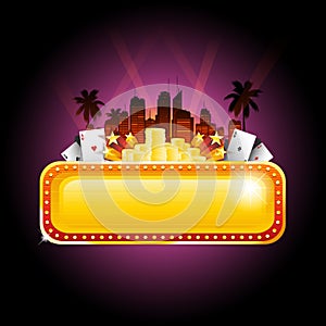 Gold casino banner sign design city