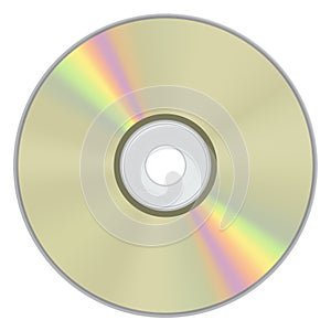 Gold CD Disk with rainbow color