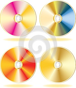 Gold CD, DVD disks set.