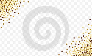 Gold Celebration Confetti Design. Birthday Polka