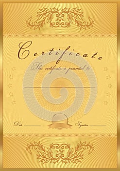 Gold Certificate / Diploma background (template)