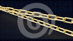 The Gold chain for abstract or Business image 3d rendering