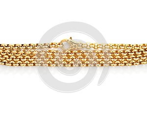 Gold chain Isolated on white