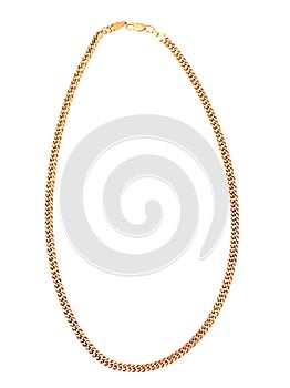 Gold Chain Jewelry. Isolated on White Backgorund