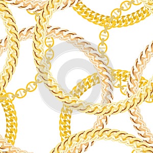 Gold Chain Jewelry Seamless Pattern Background