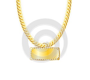 Gold Chain Jewelry Whith Gold Pendants. Vector