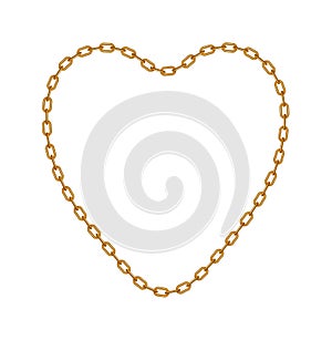 Gold chain in shape of heart