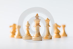 Gold Chess on chess board game for business metaphor leadership