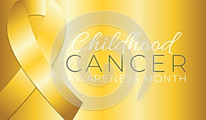 Gold Childhood Cancer Awareness Month Background Illustration