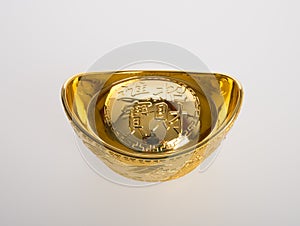 Gold or Chinese gold ingot mean symbols of wealth and prosperity