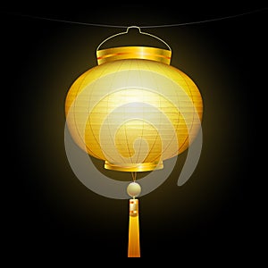 Gold chinese lantern. photo