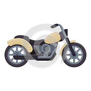 Gold chopper icon cartoon vector. Bike rider