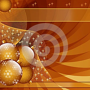 Gold christmas balls abstract