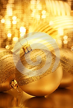 Gold Christmas Bauble photo