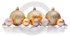 Gold Christmas baubles