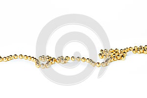 Gold Christmas bump beads on white