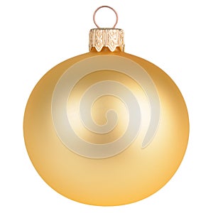 Gold christmas decoration ball isolated on white