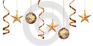 Gold christmas decorations photo