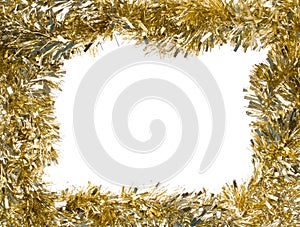 Gold Christmas garland, rectangular frame photo