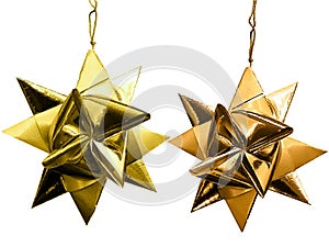 Gold Christmas stars. photo