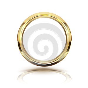 Gold circle isolate on white background.