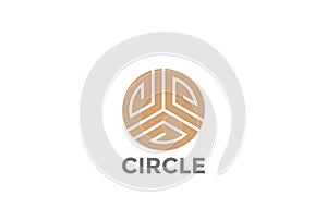 Gold Circle luxury fashion infinity Loop Logo desi