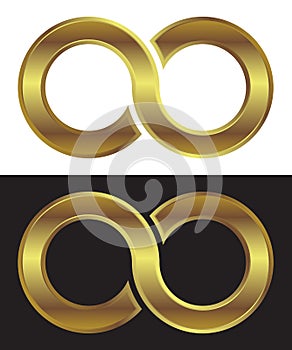 2 gold circles divide infinitive photo